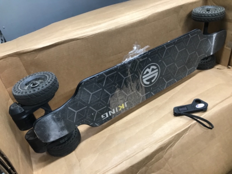 Photo 5 of **MINOR DAMAGE** JKING Electric Skateboard Electric Longboard with Remote Control Skateboard,1800W Dual Brushless Motor ,24 MPH Top Speed?18.6 Miles Range,4 Speed Adjustment?Max Load 330 Lbs
