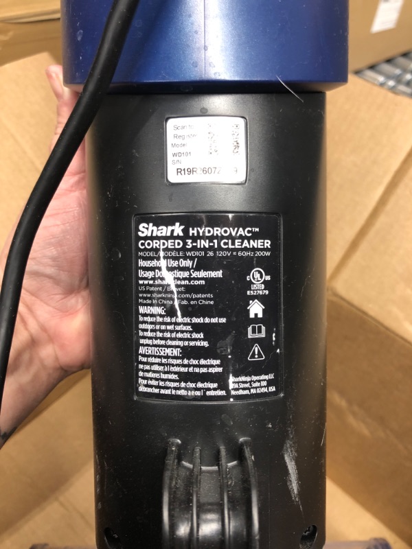 Photo 2 of *** TESTED*** Shark WD101 HydroVac XL 3-in-1 Vacuum, Mop & Self-Cleaning System with Antimicrobial Brushroll* & Solution for Multi-Surface Cleaning, Perfect for Hardwood, Tile, Marble, Area Rug & More, Corded, Navy