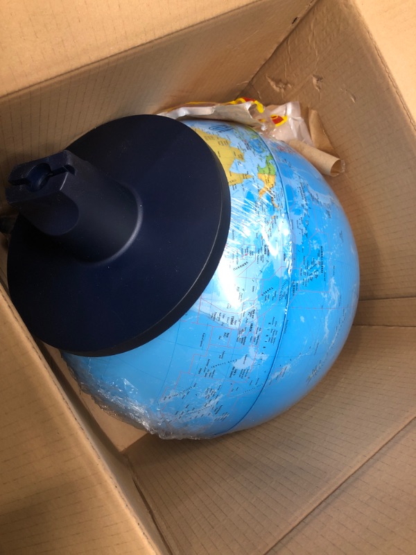 Photo 2 of Waypoint Geographic World Globe for Kids - Scout 12” Desk Classroom Decorative Globe with Stand, More Than 4000 Names, Places - Current World Globe , Blue