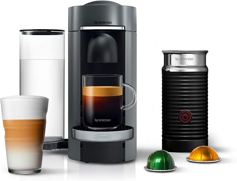 Photo 9 of **** PARTS ONLY*** Nespresso VertuoPlus Deluxe Coffee and Espresso Machine by De'Longhi with Milk Frother, Titan
