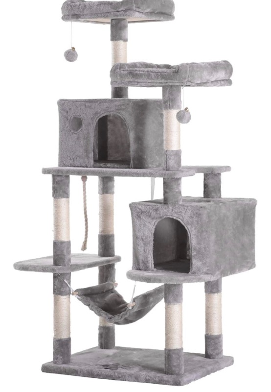 Photo 1 of Hey-bro Extra Large Multi-Level Cat Tree Condo Furniture with Sisal-Covered Scratching Posts, 2 Bigger Plush Condos, Perch Hammock for Kittens, Cats and Pets