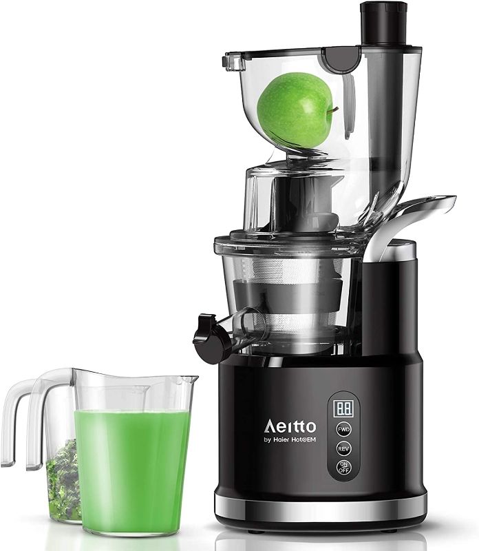 Photo 1 of Aeitto Slow Juicer, Slow Masticating Juicer Machine with Big Wide 81mm Chute 900 ml Juice Cup, Cold Press Juicer for Nutrient Fruits and Vegetables, Juicer Machine BPA-Free, Easy to Clean