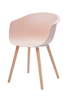 Photo 1 of Amazon Brand - Rivet Alva Modern Curved-Back Plastic Dining Chair, Set of 2, 23.2"W, Nude Pink 