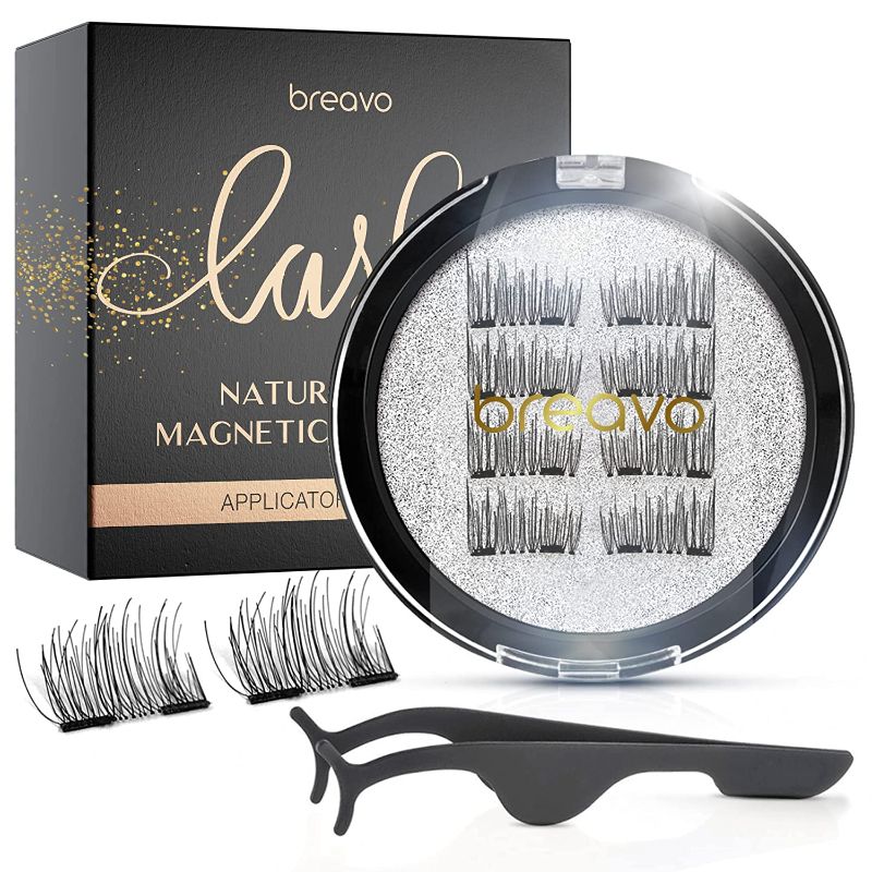 Photo 1 of Breavo Dual Magnetic Eyelashes Natural Look Half Lashes, Magnetic Lashes, Magnetic Eyelashes Without Eyeliner, Perfect Reusable Eyelashes, Waterproof & Featherlight(8Pcs)
