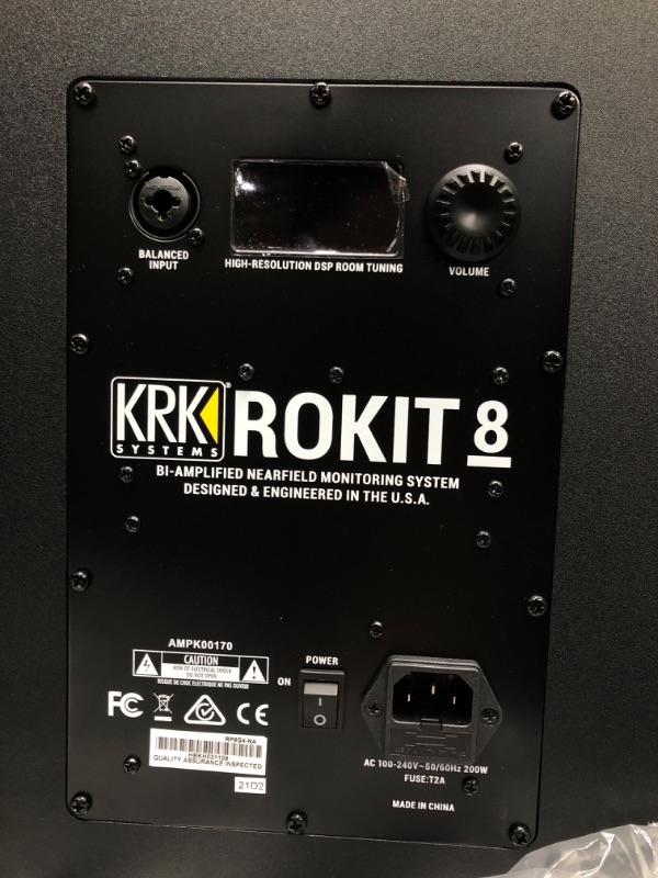 Photo 3 of KRK RP8 Rokit 8 G4 Professional Bi-Amp 8" Powered Studio Monitor, Black (RP8G4) Black RP8-G4 MONITOR **Tested**