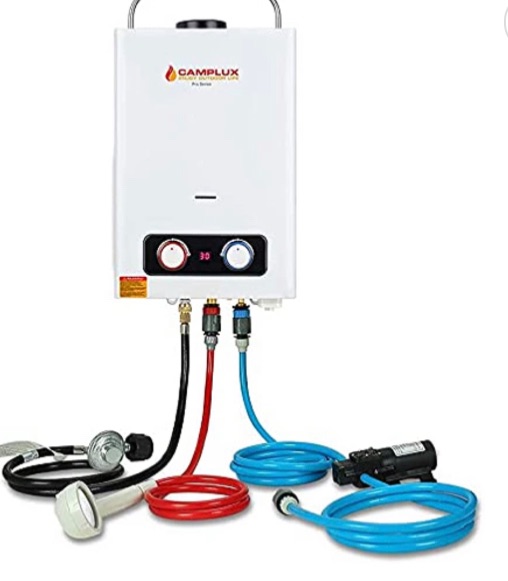 Photo 1 of Camping Water Heater Portable, Camplux Outdooor Propane Gas Water Heater With 1.2 GPM Water Pump