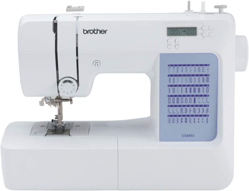 Photo 1 of Brother CS5055 Computerized Sewing Machine, 60 Built-in Stitches, LCD Display, 7 Included Feet, White