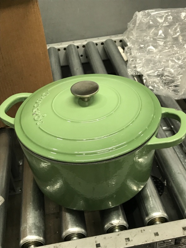 Photo 2 of Crock-Pot Artisan Round Enameled Cast Iron Dutch Oven, 7-Quart, Pistachio Green