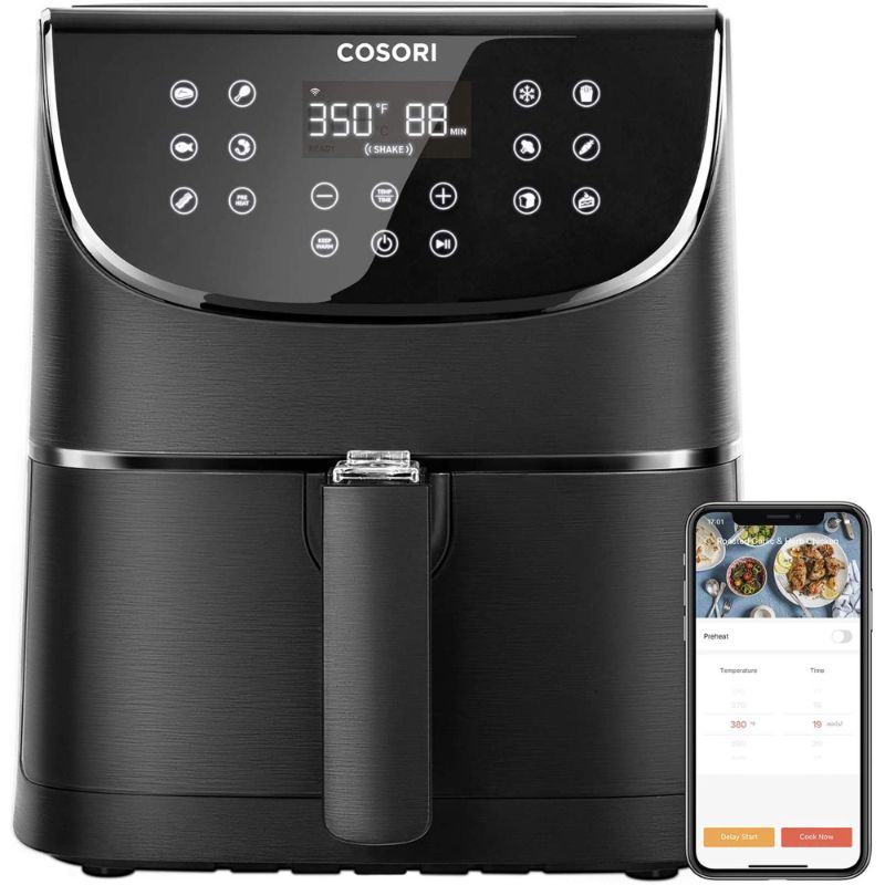 Photo 1 of COSORI Pro Smart Air Fryer 5.8QT 11-in-1 Cooking Presets (800+ Online Recipes) , APP and Touch Screen Control, Works with Alexa & Google Assistant, Dishwasher-Safe Square Basket