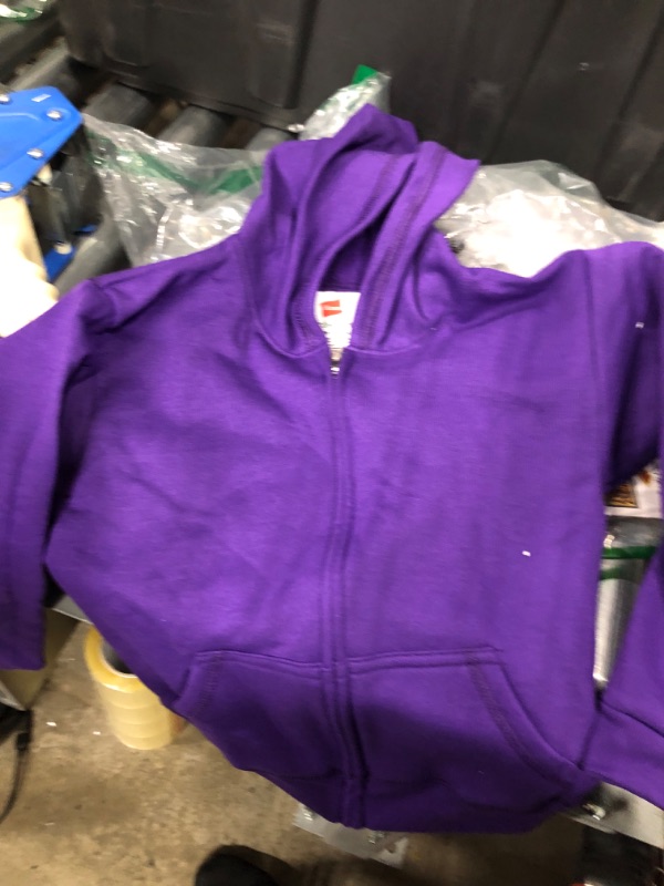 Photo 2 of Hanes Girls Hoodie, EcoSmart Girls' Full-Zip Hoodie, Cotton Hoodies for Girls, Fleece Zip Jackets Small Purple Thor
SIZE: Youth Small                                                                                                                          