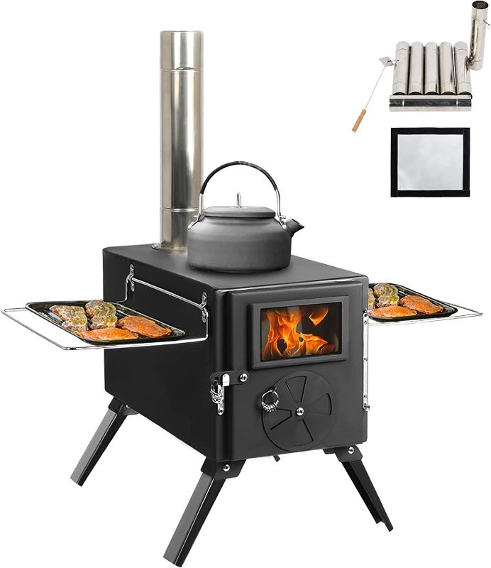 Photo 1 of  Outdoor Tent Camping Stove, Portable Wood Burning Stove for Tent, Heating Burner Stove for Camping, Ice-fishing, Cookout, Hiking, Travel