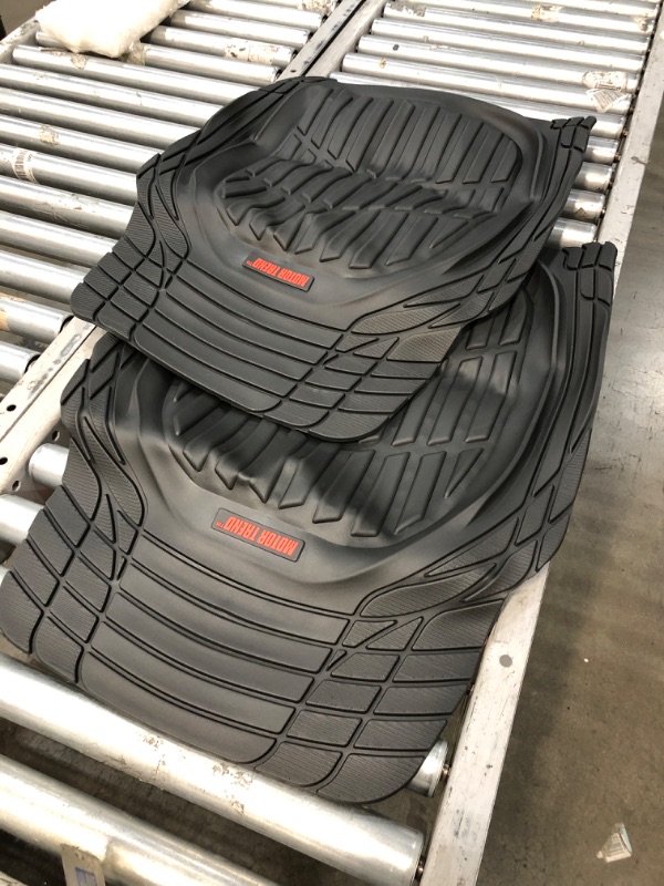 Photo 1 of Motor Trend -2 Piece Front Car Floor Mats- Black FlexTough Contour Liners-Deep Dish Heavy Duty Rubber Floor Mats for Car SUV Truck & Van-All Weather Protection, Universal Trim to Fit Black Front Set