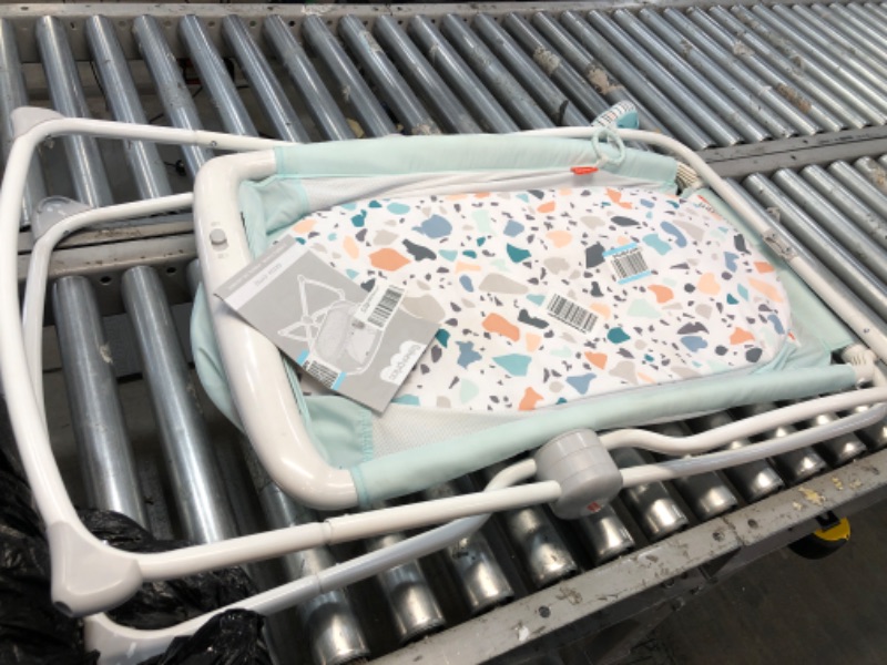 Photo 2 of Fisher-Price Rock With Me Bassinet, Blue/White (GNX44)
