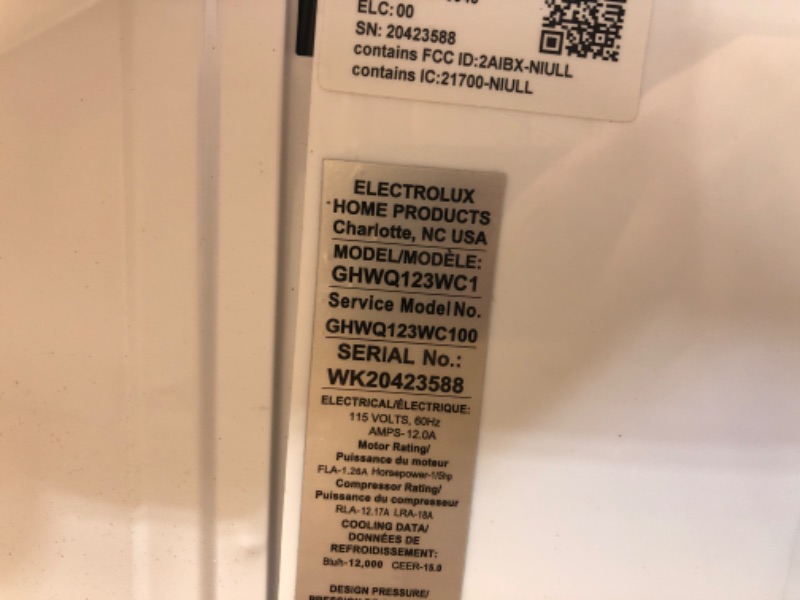 Photo 6 of "PARTS ONLY"
Frigidaire GHWQ123WC1 Inverter Quiet Temp Room Air Conditioner, 12,000 BTU with Wi-Fi Connected, Energy Star Certified, Easy-to-Clean Washable Filter, Eco Mode, in White