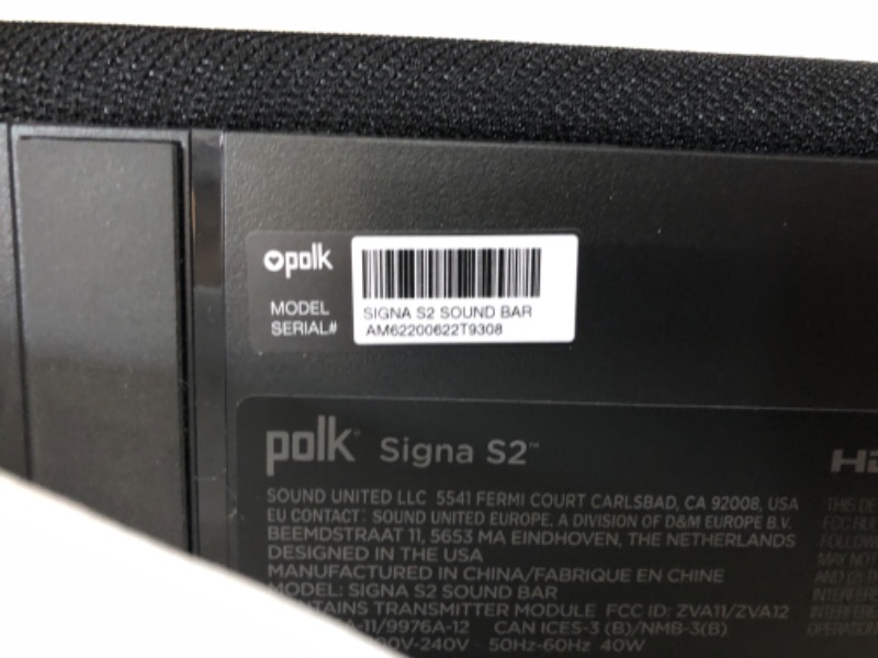 Photo 7 of Polk Audio Signa S2 Ultra-Slim TV Sound Bar | Works with 4K & HD TVs | Wireless Subwoofer | Includes HDMI & Optical Cables | Bluetooth Enabled, Black S2 Soundbar + Subwoofer