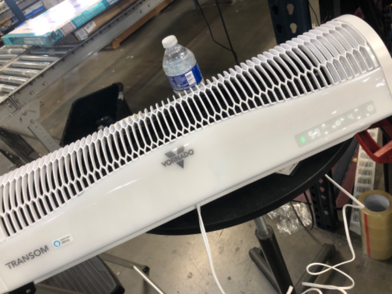 Photo 1 of **NEEDS REPAIR** Vornado TRANSOM AE Window Fan Works with Alexa, 4 Speeds, Reversible Exhaust Mode, Weather Resistant Case, Whole Room White Alexa Enabled Fan