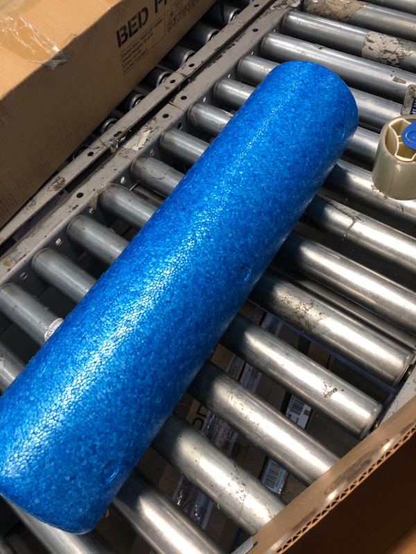 Photo 2 of Amazon Basics High-Density Round Foam Roller for Exercise, Massage, Muscle Recovery 24" Blue 24-Inch