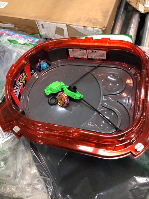 Photo 1 of BEYBLADE Burst Turbo Slingshock Rail Rush Battle Set -- Complete Set Burst Beystadium, Battling Tops, and Launchers (Amazon Exclusive)
