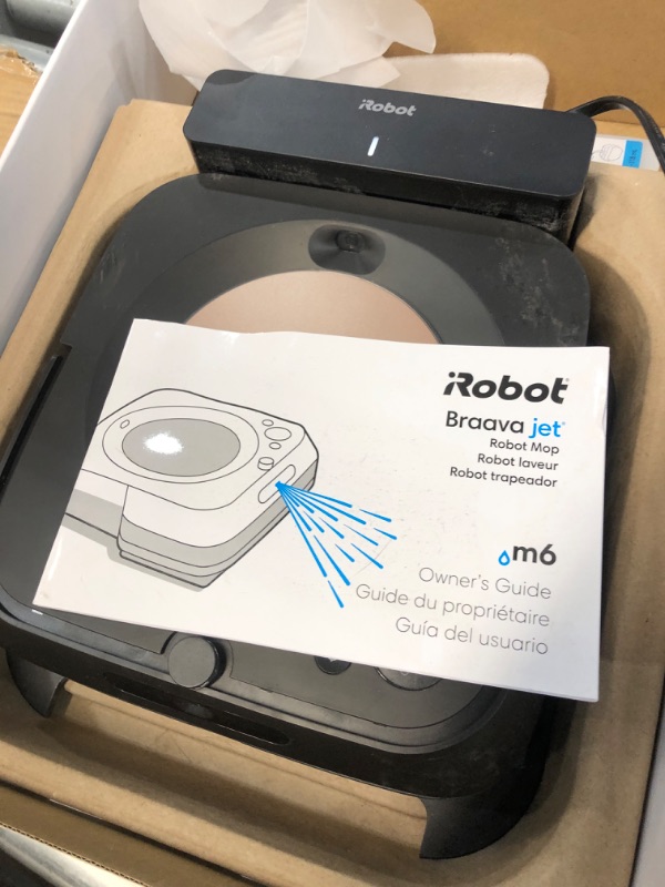 Photo 3 of iRobot Braava jet m6 (6012) Ultimate Robot Mop- Wi-Fi Connected, Precision Jet Spray, Smart Mapping, Works with Alexa, Ideal for Multiple Rooms, Recharges and Resumes, Black
