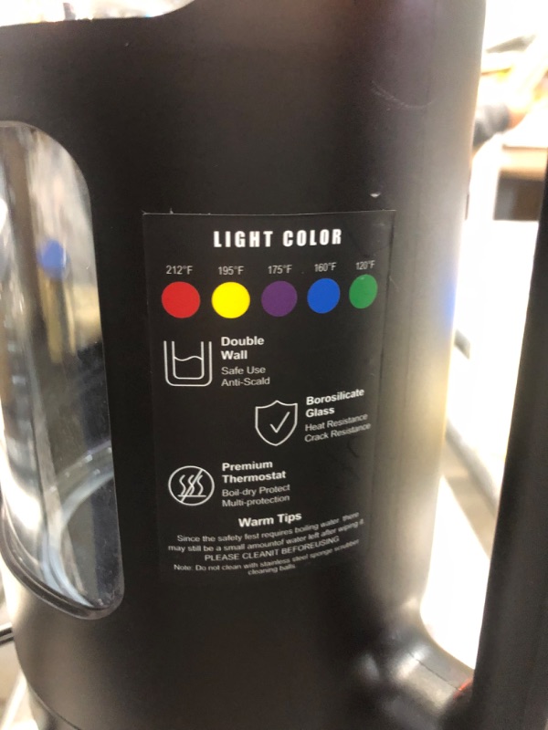 Photo 6 of *NOT FUNCTIONAL** Electric Kettle?Smart Quiet Water Boiling Tea kettle Prevent Limescale Rusted Base?Temperature Control with 5 Presets?30min Keep Warm?Boil-Dry Protection, Electric Hot Water Kettle for Tea and Coffee
