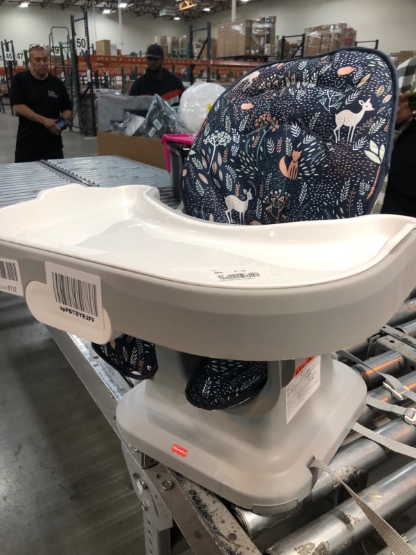 Photo 2 of Fisher-Price Portable Baby High Chair and Toddler Booster Seat with Tray, Space Saver Simple Clean, Moonlight Forest [Amazon Exclusive] [Amazon Exlclusive]