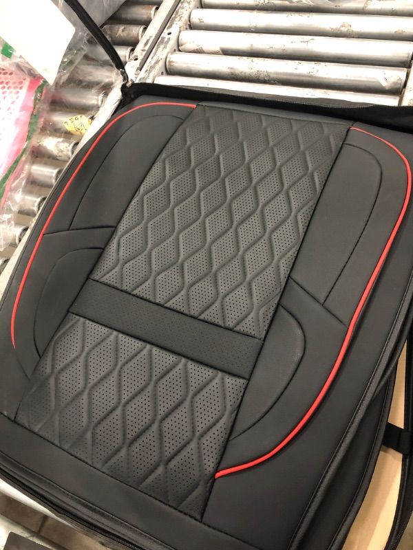 Photo 7 of 11 piece Coverado Leather Car Seat Covers Full Set, Waterproof Leatherette Automotive Auto Seat Cushion Cover with Diamond Pattern, Universal Fit for Cars SUV Pick-up Truck(black, M) FullSet M SCU013 Black 