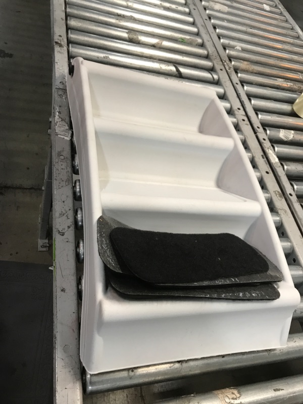Photo 2 of **** USED ****
PetSafe CozyUp Folding Dog Stairs - Pet Steps for Indoor/Outdoor at Home or Travel - Dog Steps for High Beds - Built-in Safety Features Includes Siderails, Non-Slip Pads - Durable, Support 150-200 lbs Sofa - 20 Inches Tall Gray