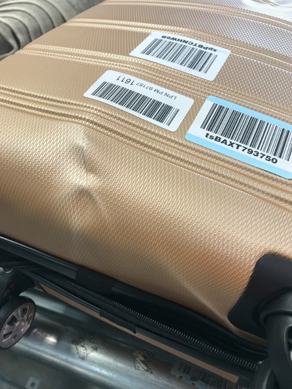 Photo 3 of **** DAMAGED **** **** NEW ****
Rockland Melbourne Hardside Expandable Spinner Wheel Luggage, Champagne, Carry-On 20-Inch
