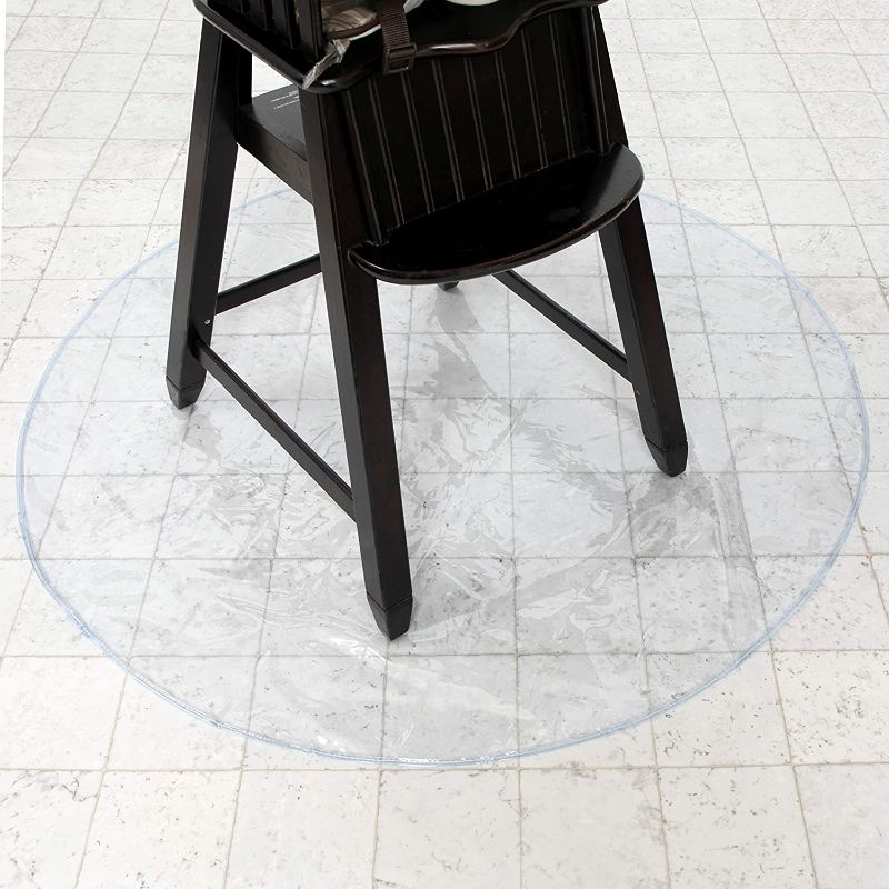 Photo 1 of Nuby Floor Mat, Clear Circle, Protect Floors from Spills & Messes, Waterproof, 50"
