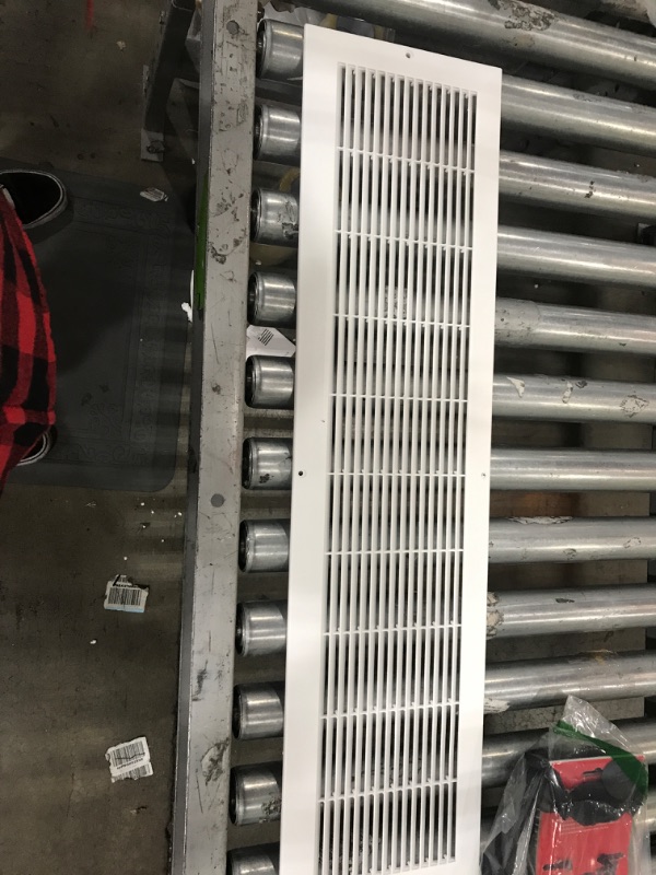 Photo 2 of 8" x 32" Return Air Grille - Sidewall and Ceiling - HVAC Vent Duct Cover Diffuser - [White] [Outer Dimensions: 9.75w X 33.75"h]
