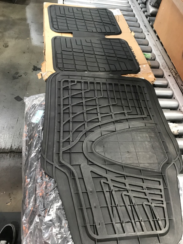 Photo 2 of **** NEW ****
Automotive Floor Mats Black Universal Fit Heavy Duty Rubber fits Most Cars, SUVs, and Trucks, Full Set Trim to Fit FH Group F11311BLACK
