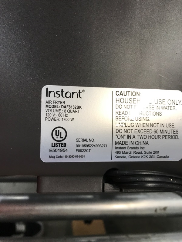 Photo 3 of **** USED ****
Instant Vortex Plus XL 8-quart Dual Basket Air Fryer Oven, From the Makers of Instant Pot, 2 Independent Frying Baskets, ClearCook Windows, Dishwasher-Safe Baskets, App with over 100 Recipes 8QT Dual Basket