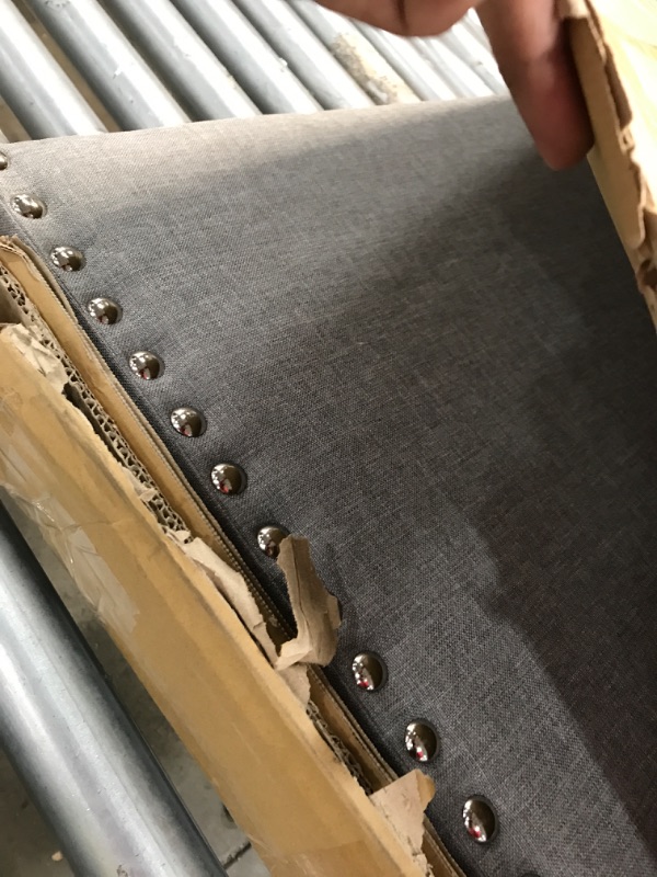 Photo 2 of **** USED ****
Modway Laura Vegan Leather Upholstered Headboard with Nailhead Trim in grey
