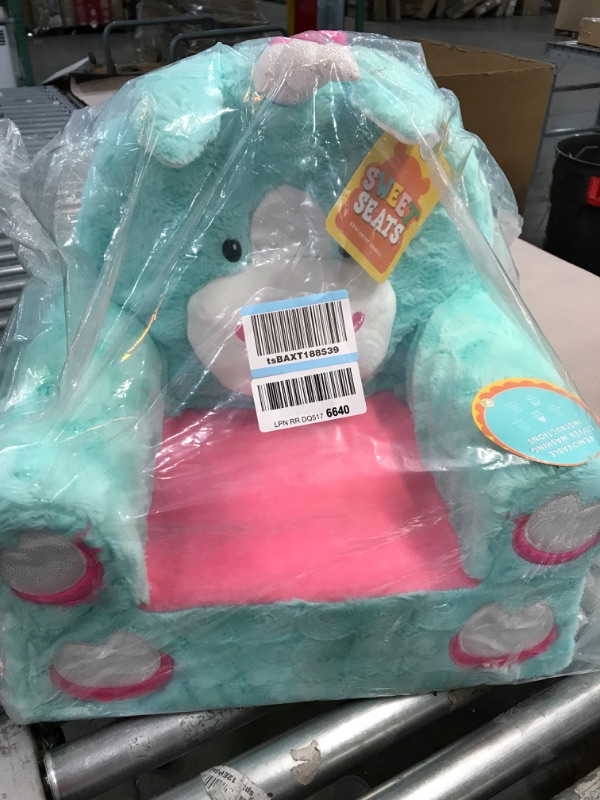 Photo 2 of Animal Adventure | Sweet Seats | Teal Unicorn | Soft Plush Children's Chair
