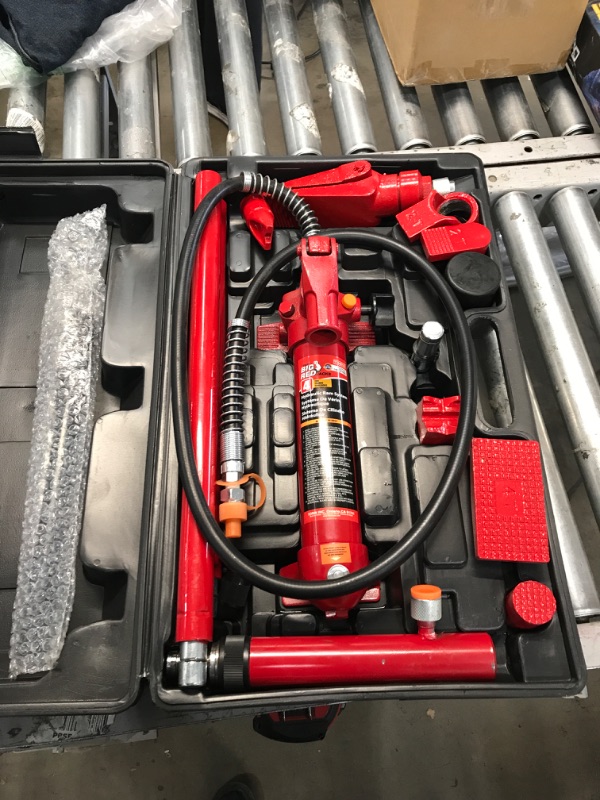 Photo 2 of BIG RED T70401S Torin Portable Hydraulic Ram: Auto Body Frame Repair Kit with Blow Mold Carrying Storage Case, 4 Ton (8,000 lb) Capacity, Red