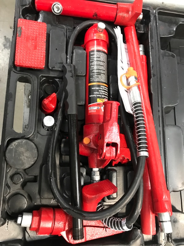 Photo 3 of **MISSING PARTS** BIG RED T70401S Torin Portable Hydraulic Ram: Auto Body Frame Repair Kit with Blow Mold Carrying Storage Case