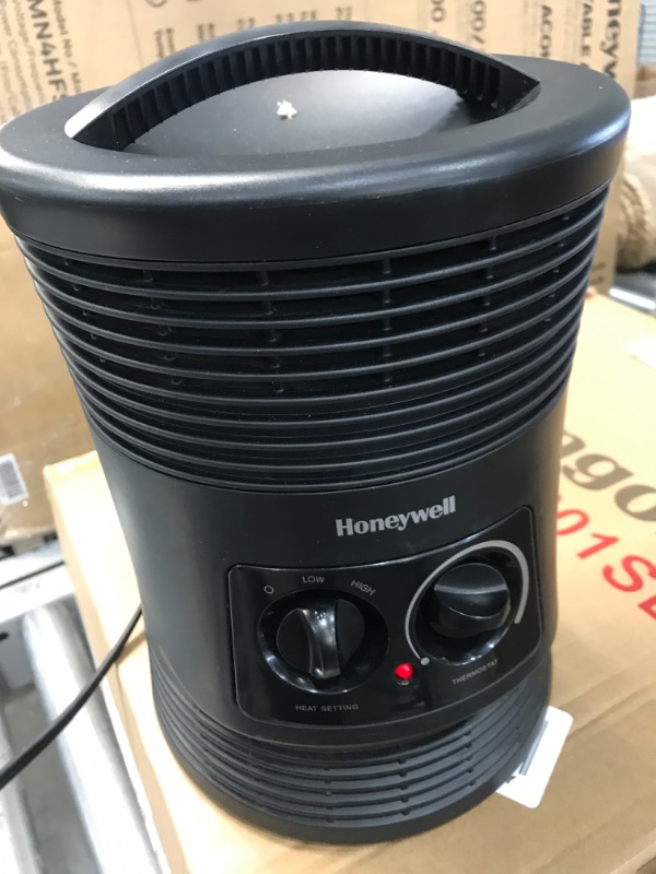 Photo 2 of **UNIT MAKES NOISE WHEN ON** Honeywell HHF360V 360 Degree Surround Fan Forced Heater with Surround Heat Output Charcoal Grey Energy Efficient Portable Heater with Adjustable Thermostat & 2 Heat Settings Manual Heater
