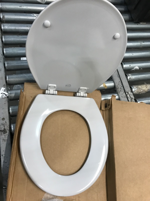 Photo 3 of **MISSING HARDWARE* Bemis 1500EC-162 Silver Closed Front Elongated Toilet Seat