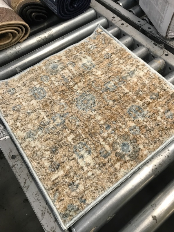 Photo 3 of Angela Rose x Loloi Blake Collection BLA-05 Sand / Sky, Transitional 18" x 18" Sample Rug Sand / Sky 18" x 18" Sample