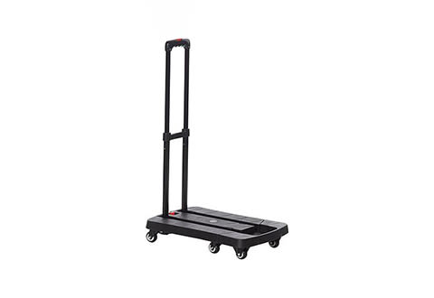 Photo 1 of Adjustable Fold Flat Cart The Adjustable Fold Flat Cart features six rolling wheels to make transporting heavy items a breeze. Extend the handle up to 30" high and the flat surface up to 27.5" long to effortlessly move furniture and bulky appliances up to