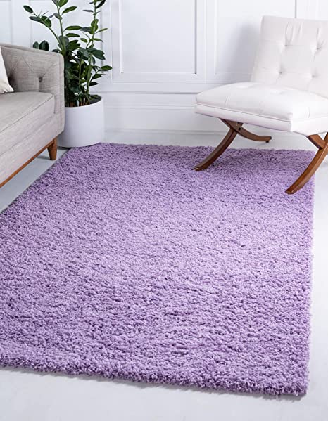 Photo 1 of 
Unique Loom Solo Solid Shag Collection Area Modern Plush Rug Lush & Soft, 8 ft 0 x 10 ft 0, Lilac, Rectangular