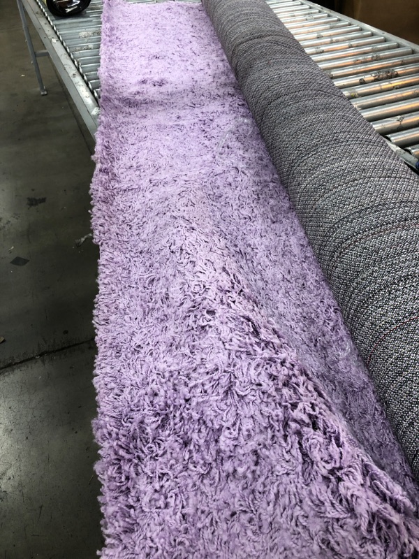 Photo 2 of 
Unique Loom Solo Solid Shag Collection Area Modern Plush Rug Lush & Soft, 8 ft 0 x 10 ft 0, Lilac, Rectangular