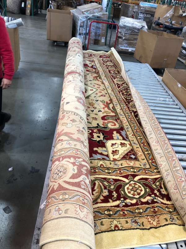 Photo 1 of LNH330A-10 Lyndhurst Large Rectangle Area Rug, Ivory & Red - 10 X 14 Ft.

