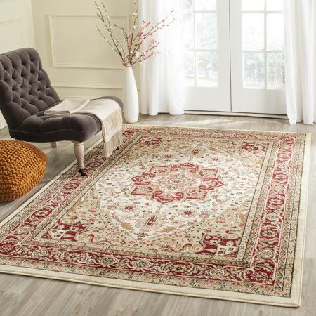 Photo 1 of LNH330A-10 Lyndhurst Large Rectangle Area Rug, Ivory & Red - 10 X 14 Ft.
