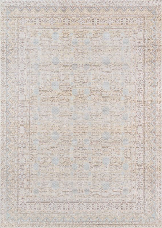 Photo 1 of ISABEISA-3BLU5373 Isabella Machine Made 100 Percent Polyester Rectangle Rug, Blue - 5 Ft. 3 in. X 7 Ft. 3 in.
