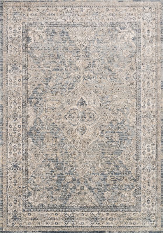 Photo 1 of 2 Ft.-8 in. X 7 Ft.-6 in. Teagan Power Loomed Rectangle Rug, Sky & Natural