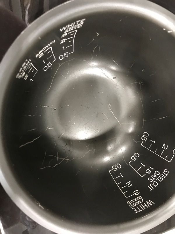 Photo 5 of *DAMAGED BOWL/SCRATCHED***Zojirushi NS-LGC05XB Micom Rice Cooker & Warmer, 3-Cups (uncooked), Stainless Black