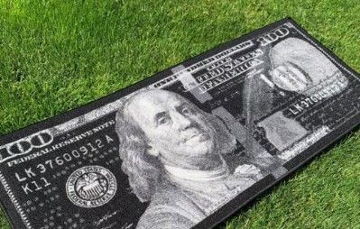 Photo 1 of 53" x 22" ben franklin 100 dollar bill rug siesta collection