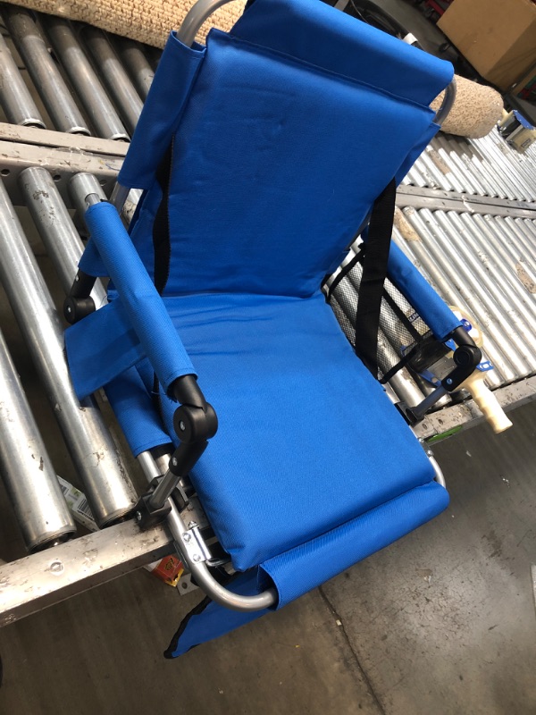 Photo 2 of ALPHA CAMP Stadium Seat Padded Chair for Bleachers with Back& Arm Rest Blue