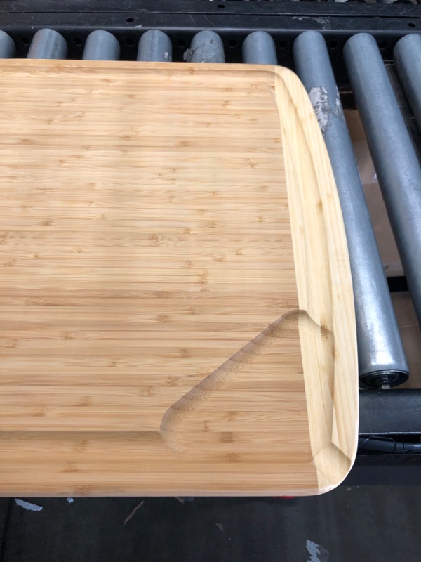 Photo 5 of 30 x 20 Bamboo Extra Large Cutting Board - Wooden Stove Top Cover Noodle Board - Meat Cutting Board for BBQ - Turkey Carving Board - Extra Large Charcuterie Board - Over the Sink Cutting Board 3XL - 30 x 20 Inches Two-Tone